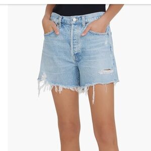 Agolde Parker long denim shorts